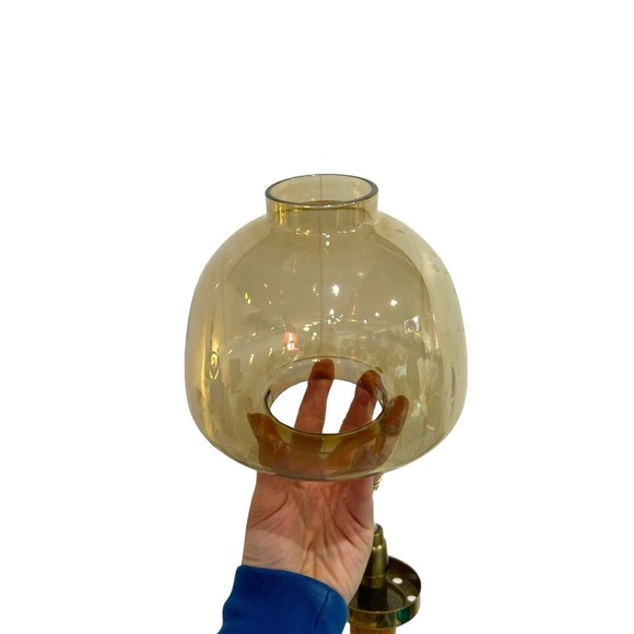 Vtg Jakobsson Style Candlestick Holder Wood And Brass Mushroom Shade Swedish MCM - Picture 10 of 15